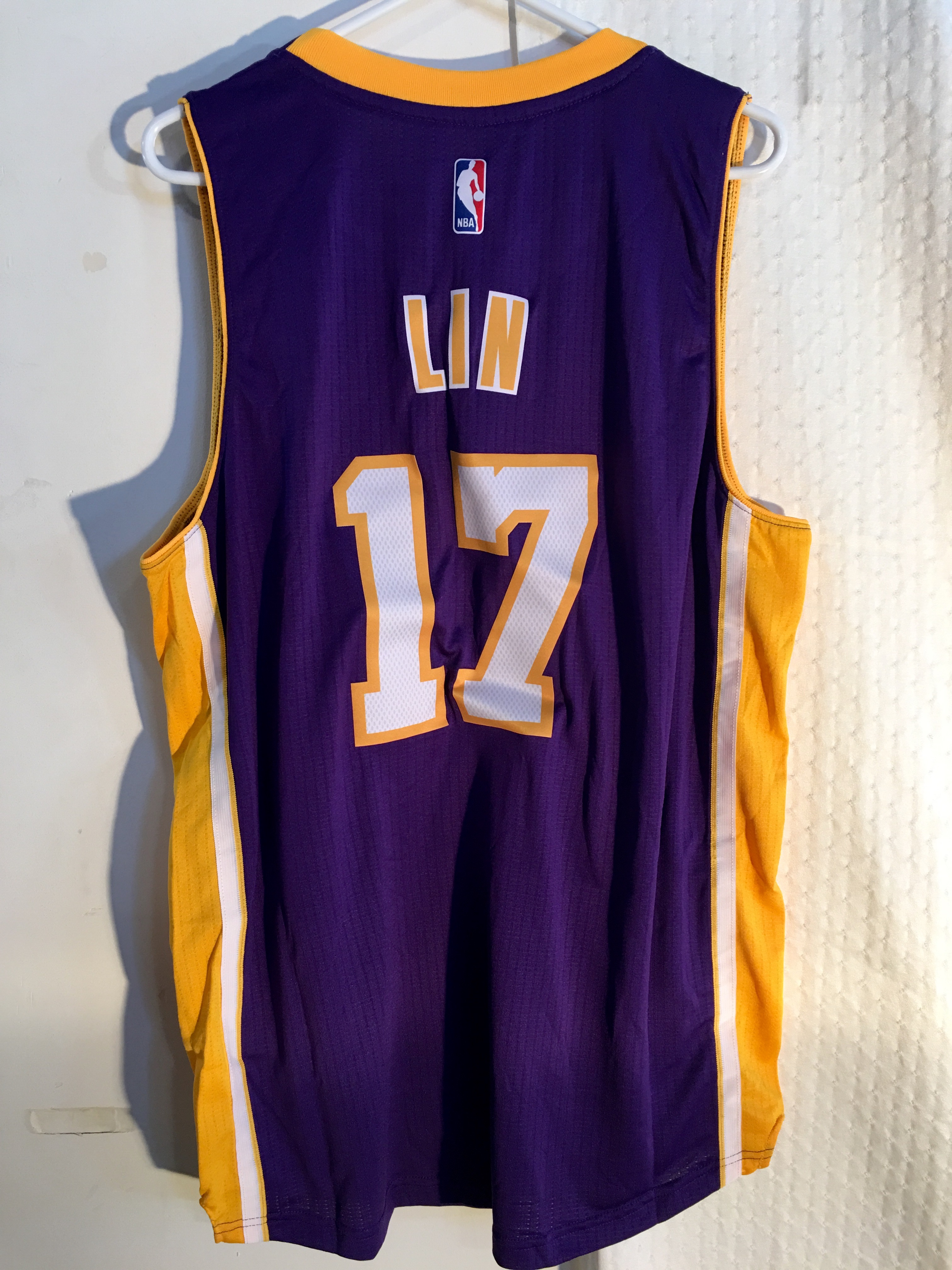 Adidas Swingman NBA Jersey Los Angeles Lakers Jeremy Lin Purple sz S - 第 1/1 張圖片