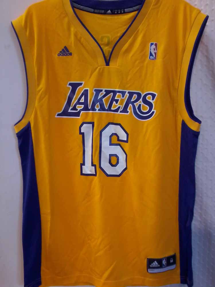 Adidas NBA Jersey Los Angeles Lakers Pau Gasol Gold sz XL | eBay