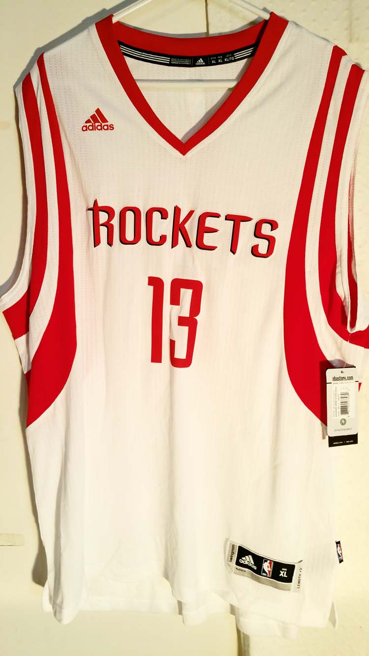 Adidas Swingman 2015-16 Jersey Houston Rockets James Harden White sz 2X | eBay