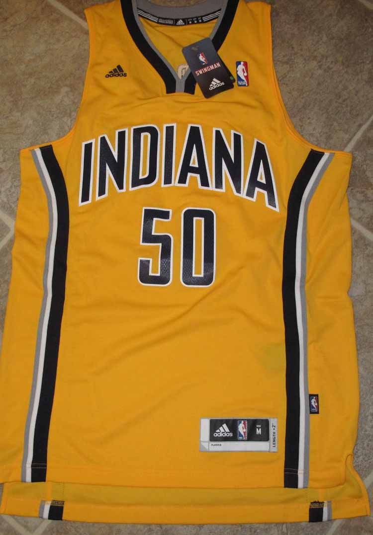 Adidas Swingman NBA Jersey INDIANA Pacers Tyler Hansbrough Yellow sz 2X ...